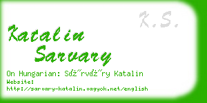 katalin sarvary business card